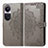 Coque Portefeuille Motif Fantaisie Livre Cuir Etui Clapet pour Oppo Reno10 5G Gris