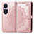 Coque Portefeuille Motif Fantaisie Livre Cuir Etui Clapet pour Oppo Reno10 5G Or Rose