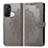 Coque Portefeuille Motif Fantaisie Livre Cuir Etui Clapet pour Oppo Reno5 A Gris