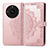 Coque Portefeuille Motif Fantaisie Livre Cuir Etui Clapet pour Realme 11 Pro 5G Or Rose