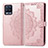 Coque Portefeuille Motif Fantaisie Livre Cuir Etui Clapet pour Realme 8 4G Or Rose