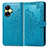 Coque Portefeuille Motif Fantaisie Livre Cuir Etui Clapet pour Realme C55 Bleu