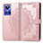 Coque Portefeuille Motif Fantaisie Livre Cuir Etui Clapet pour Realme GT Neo3 5G Or Rose