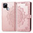 Coque Portefeuille Motif Fantaisie Livre Cuir Etui Clapet pour Realme Q2i 5G Or Rose