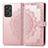 Coque Portefeuille Motif Fantaisie Livre Cuir Etui Clapet pour Realme Q5 Pro 5G Or Rose