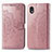 Coque Portefeuille Motif Fantaisie Livre Cuir Etui Clapet pour Samsung Galaxy A01 Core Or Rose