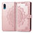 Coque Portefeuille Motif Fantaisie Livre Cuir Etui Clapet pour Samsung Galaxy A02 Or Rose