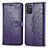 Coque Portefeuille Motif Fantaisie Livre Cuir Etui Clapet pour Samsung Galaxy A02s Violet