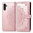 Coque Portefeuille Motif Fantaisie Livre Cuir Etui Clapet pour Samsung Galaxy A04s Or Rose