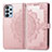 Coque Portefeuille Motif Fantaisie Livre Cuir Etui Clapet pour Samsung Galaxy A23 4G Or Rose