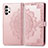 Coque Portefeuille Motif Fantaisie Livre Cuir Etui Clapet pour Samsung Galaxy A32 4G Or Rose