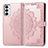 Coque Portefeuille Motif Fantaisie Livre Cuir Etui Clapet pour Samsung Galaxy F23 5G Or Rose