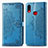 Coque Portefeuille Motif Fantaisie Livre Cuir Etui Clapet pour Samsung Galaxy M01s Bleu