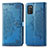 Coque Portefeuille Motif Fantaisie Livre Cuir Etui Clapet pour Samsung Galaxy M02s Bleu