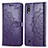 Coque Portefeuille Motif Fantaisie Livre Cuir Etui Clapet pour Samsung Galaxy M10 Violet