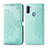 Coque Portefeuille Motif Fantaisie Livre Cuir Etui Clapet pour Samsung Galaxy M11 Vert