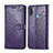 Coque Portefeuille Motif Fantaisie Livre Cuir Etui Clapet pour Samsung Galaxy M11 Violet