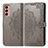 Coque Portefeuille Motif Fantaisie Livre Cuir Etui Clapet pour Samsung Galaxy M13 4G Gris