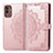 Coque Portefeuille Motif Fantaisie Livre Cuir Etui Clapet pour Samsung Galaxy M13 5G Or Rose