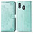 Coque Portefeuille Motif Fantaisie Livre Cuir Etui Clapet pour Samsung Galaxy M20 Vert