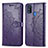 Coque Portefeuille Motif Fantaisie Livre Cuir Etui Clapet pour Samsung Galaxy M21 Violet