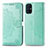 Coque Portefeuille Motif Fantaisie Livre Cuir Etui Clapet pour Samsung Galaxy M51 Vert