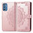 Coque Portefeuille Motif Fantaisie Livre Cuir Etui Clapet pour Samsung Galaxy M52 5G Or Rose