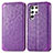 Coque Portefeuille Motif Fantaisie Livre Cuir Etui Clapet pour Samsung Galaxy S23 Ultra 5G Violet