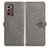 Coque Portefeuille Motif Fantaisie Livre Cuir Etui Clapet pour Samsung Galaxy Z Fold2 5G Gris