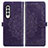 Coque Portefeuille Motif Fantaisie Livre Cuir Etui Clapet pour Samsung Galaxy Z Fold3 5G Violet