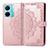 Coque Portefeuille Motif Fantaisie Livre Cuir Etui Clapet pour Vivo iQOO Z6 Pro 5G Or Rose