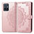 Coque Portefeuille Motif Fantaisie Livre Cuir Etui Clapet pour Vivo T1 5G India Or Rose