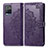 Coque Portefeuille Motif Fantaisie Livre Cuir Etui Clapet pour Vivo Y21a Violet