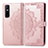 Coque Portefeuille Motif Fantaisie Livre Cuir Etui Clapet pour Vivo Y73s 5G Or Rose