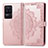 Coque Portefeuille Motif Fantaisie Livre Cuir Etui Clapet pour Xiaomi Redmi K40S 5G Or Rose