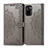 Coque Portefeuille Motif Fantaisie Livre Cuir Etui Clapet pour Xiaomi Redmi Note 10S 4G Gris