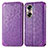 Coque Portefeuille Motif Fantaisie Livre Cuir Etui Clapet S01D pour Huawei Honor 60 5G Violet