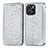 Coque Portefeuille Motif Fantaisie Livre Cuir Etui Clapet S01D pour Huawei Honor 60 SE 5G Argent