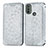 Coque Portefeuille Motif Fantaisie Livre Cuir Etui Clapet S01D pour Motorola Moto E20 Argent