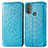 Coque Portefeuille Motif Fantaisie Livre Cuir Etui Clapet S01D pour Motorola Moto E20 Bleu