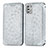 Coque Portefeuille Motif Fantaisie Livre Cuir Etui Clapet S01D pour Motorola Moto G Stylus (2021) Argent