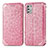 Coque Portefeuille Motif Fantaisie Livre Cuir Etui Clapet S01D pour Motorola Moto G Stylus (2021) Or Rose