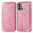 Coque Portefeuille Motif Fantaisie Livre Cuir Etui Clapet S01D pour Motorola Moto G40 Fusion Or Rose