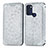 Coque Portefeuille Motif Fantaisie Livre Cuir Etui Clapet S01D pour Motorola Moto G60s Argent