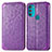 Coque Portefeuille Motif Fantaisie Livre Cuir Etui Clapet S01D pour Motorola Moto G71 5G Violet