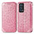 Coque Portefeuille Motif Fantaisie Livre Cuir Etui Clapet S01D pour Oppo Reno6 Pro 5G Or Rose