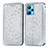 Coque Portefeuille Motif Fantaisie Livre Cuir Etui Clapet S01D pour Realme 9 4G Argent