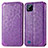 Coque Portefeuille Motif Fantaisie Livre Cuir Etui Clapet S01D pour Realme C20 Violet