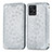 Coque Portefeuille Motif Fantaisie Livre Cuir Etui Clapet S01D pour Realme Narzo 50 4G Argent