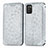 Coque Portefeuille Motif Fantaisie Livre Cuir Etui Clapet S01D pour Samsung Galaxy A03s Argent